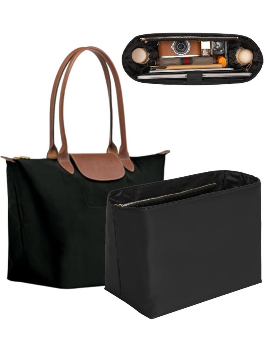 Stylish Black Laptop Sleeve Bag Organizer for Large Devices & Accessories